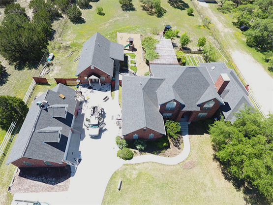 Aerial View of Residential Rooftop